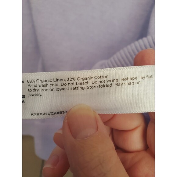 Eileen Fisher Purple Organic Linen/Cotton Long Sleeve Pullover Sweater Size XL - Picture 5 of 5